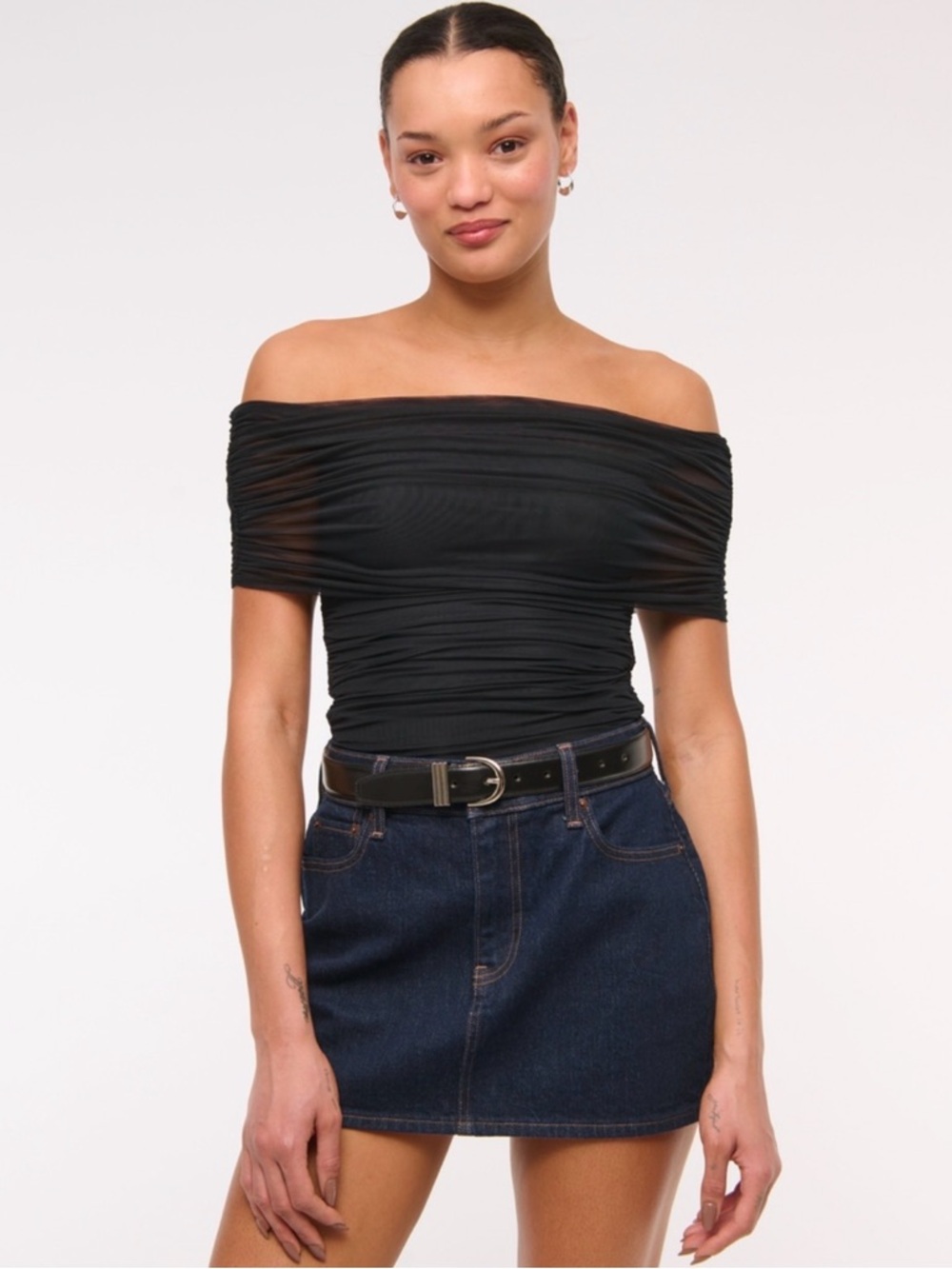 Abercrombie & Fitch Black Off-Shoulder Bodysuit
